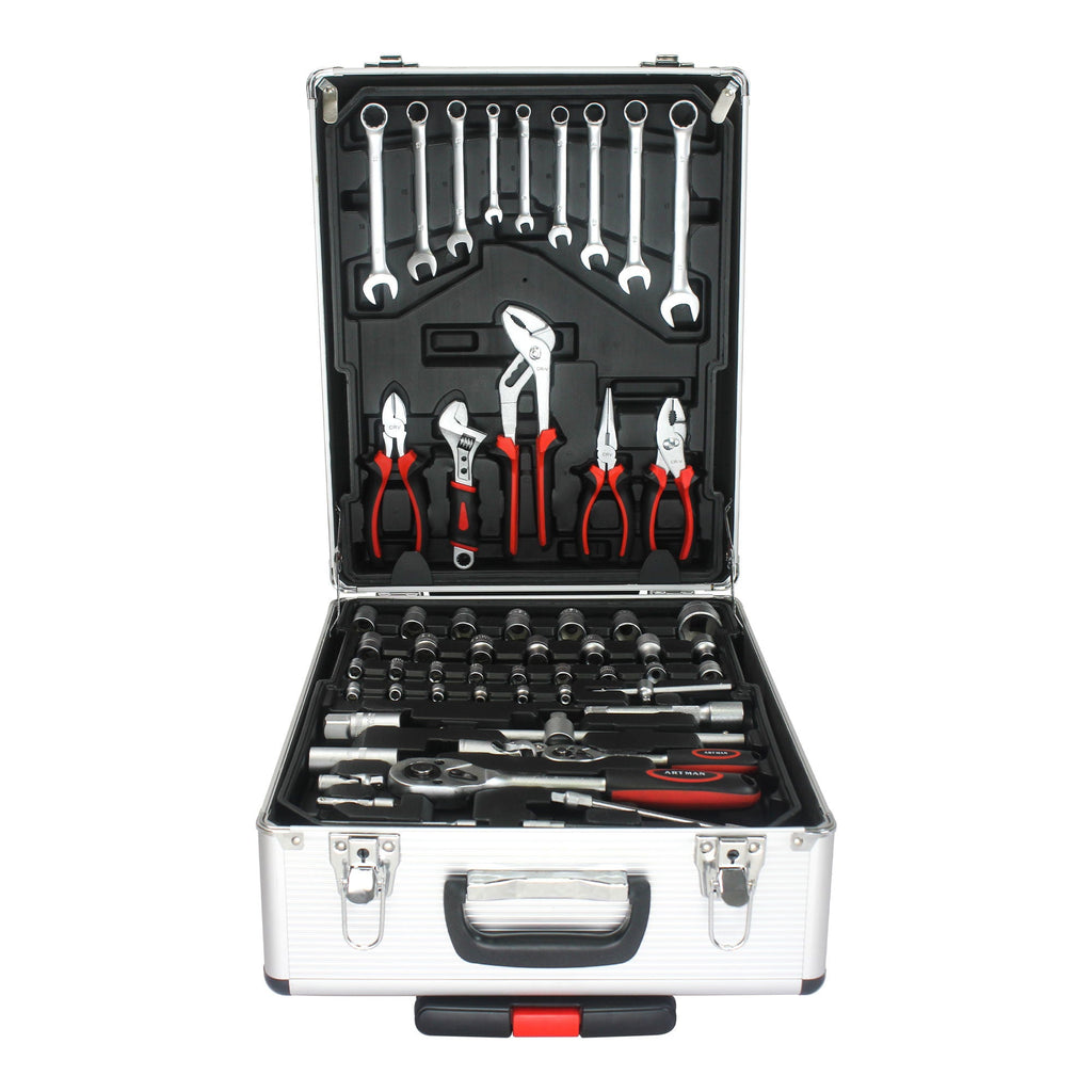 899 Piece Home Repair Tool Set With Rolling Plastic Toolbox, 4 Drawers, General Household Maintenance Kit