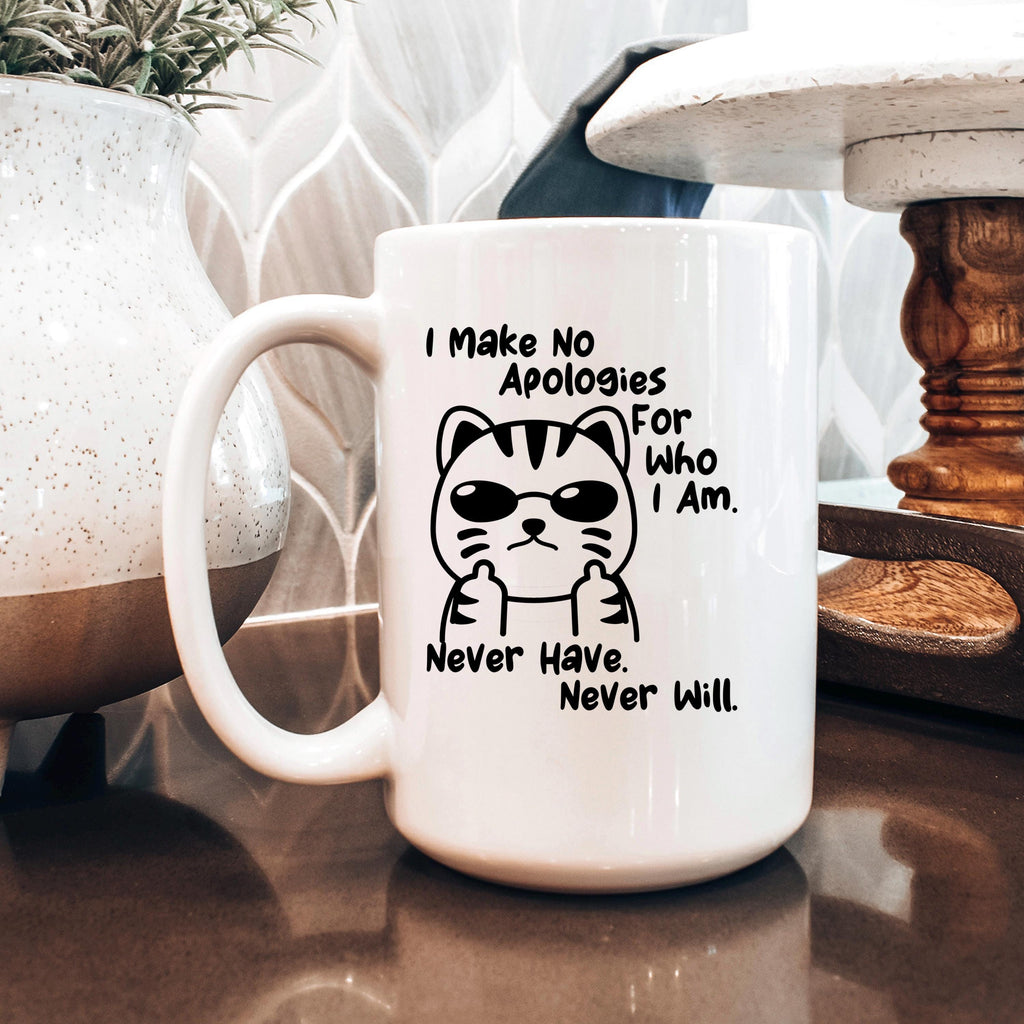 Funny Cat Coffee Mug – Ceramic 11 oz Microwave Safe Sassy Quote Mug