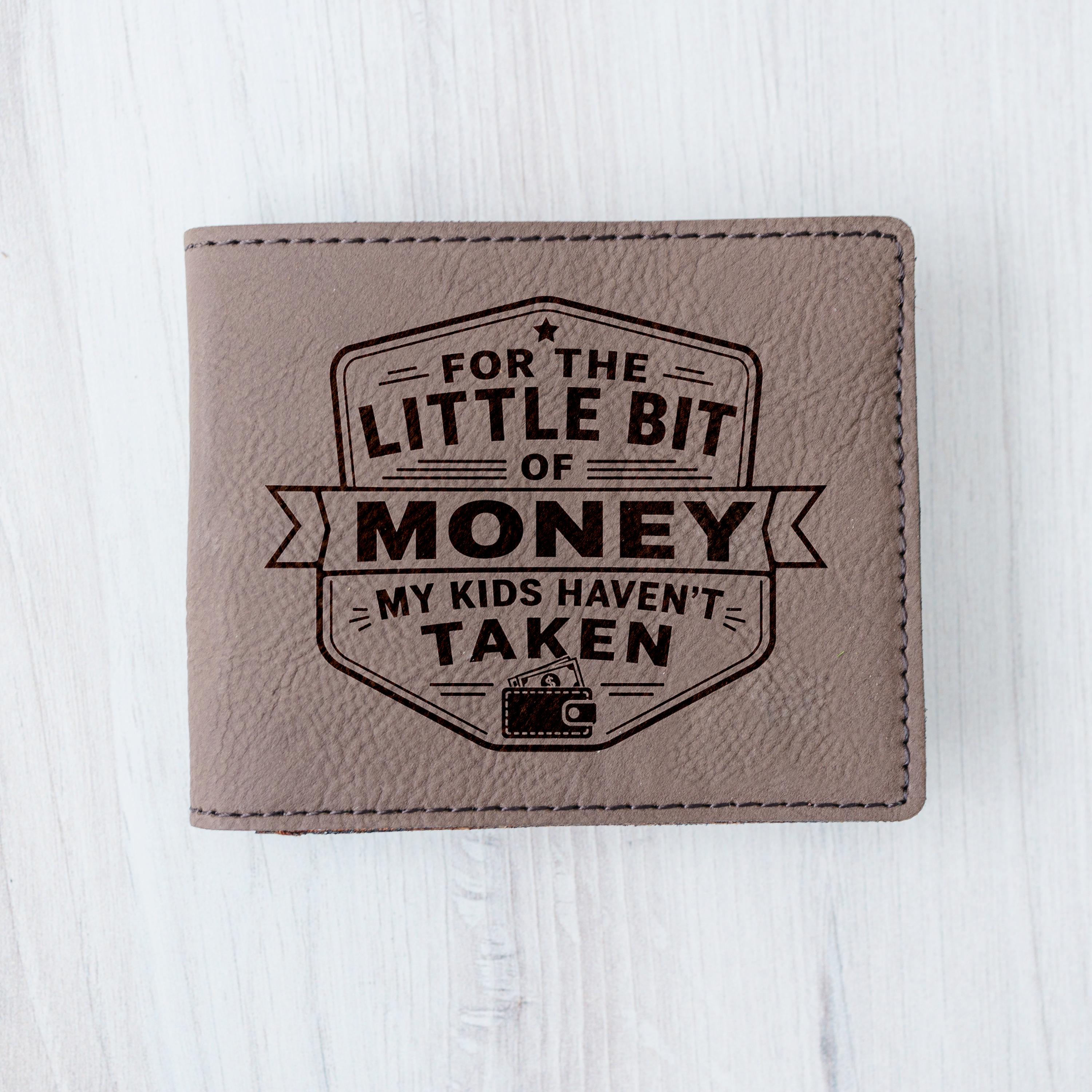 Engraved Wallet For Dad – Brown Leather Slim Bifold Wallet With Card Slots