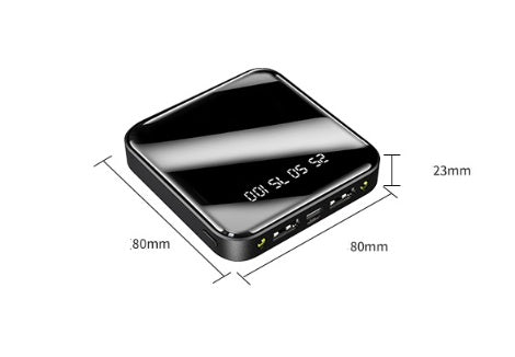 Small electronic device with dimensions labeled on a white background