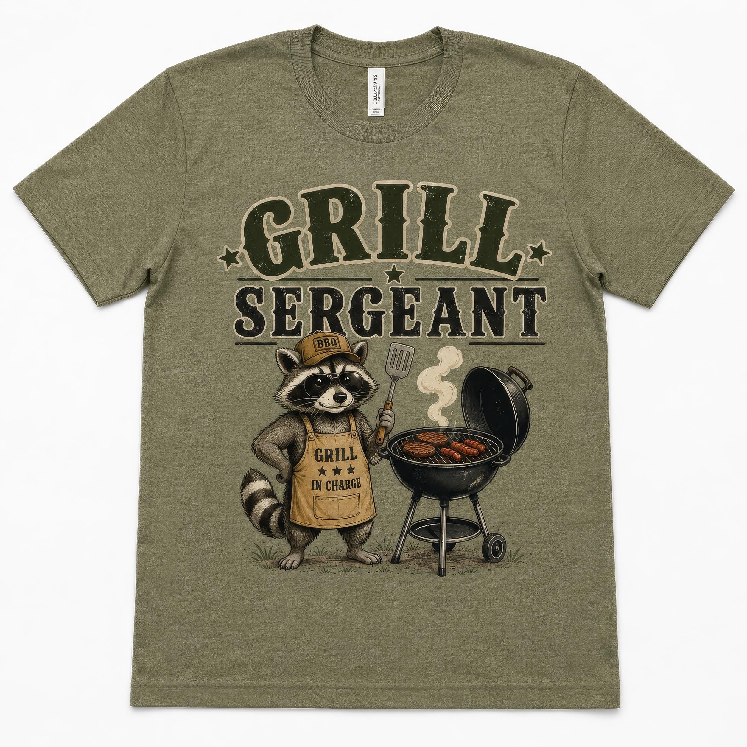 Grill Sergeant Shirt - Funny Dad Gift | BBQ Cookout Shirt, Backyard BBQ Tee