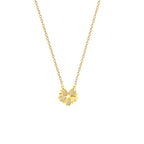 Gold necklace with a butterfly pendant on a white background