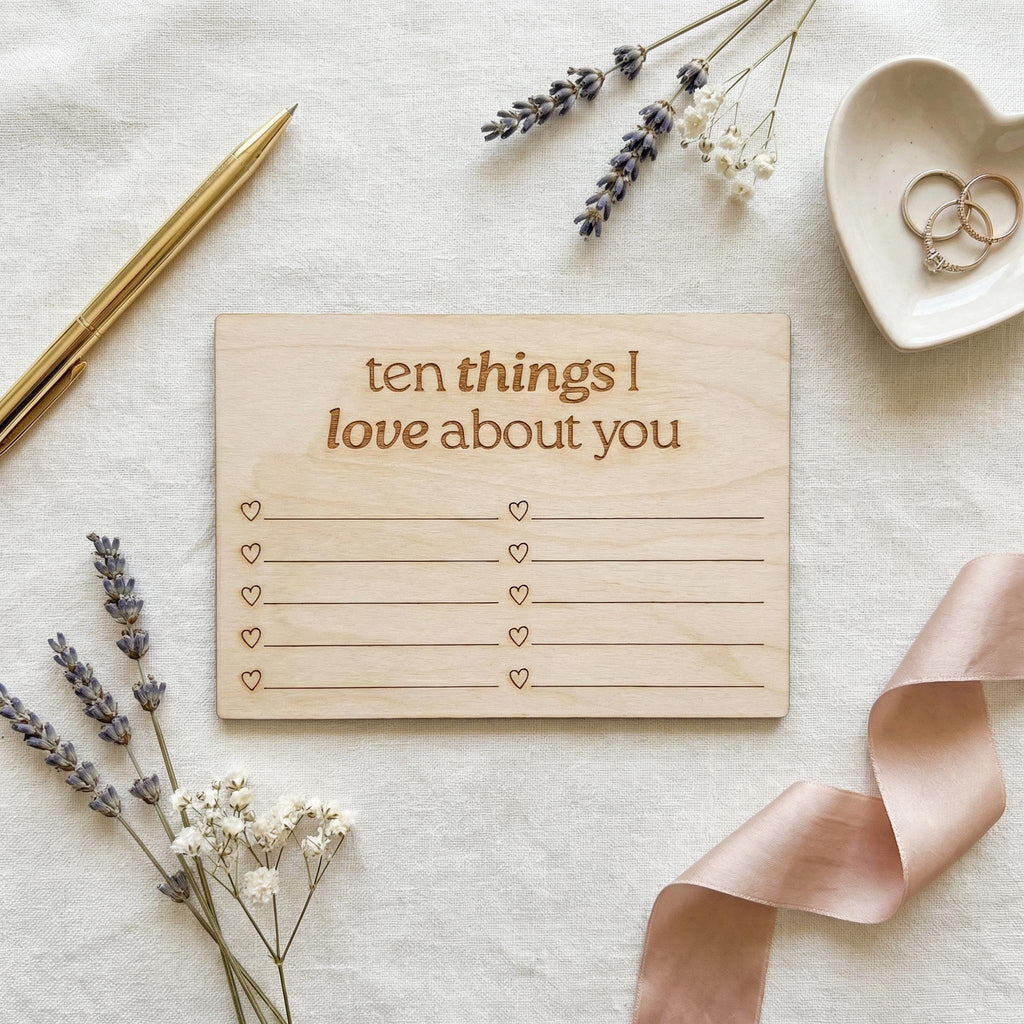 Engraved Wooden Love Note - Laser Engraved Card | Personalized Keepsake Gift