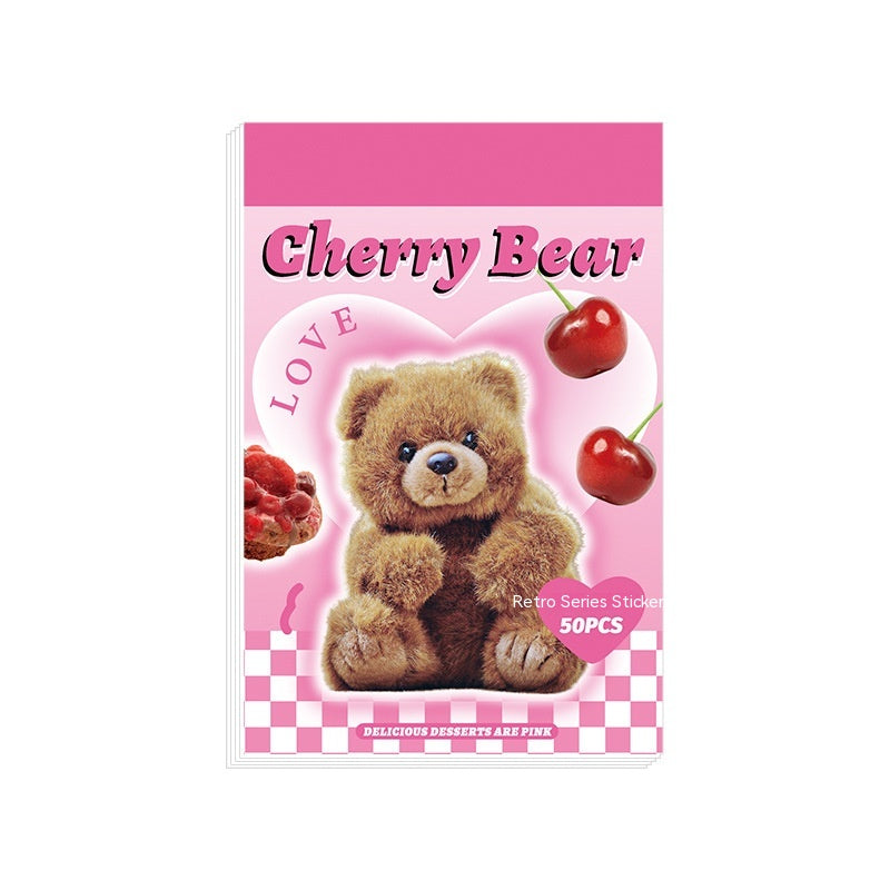 Packaging of Cherry Bear with pink background and teddy bear illustration