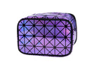 Geometric purple bag with black lines on a white background