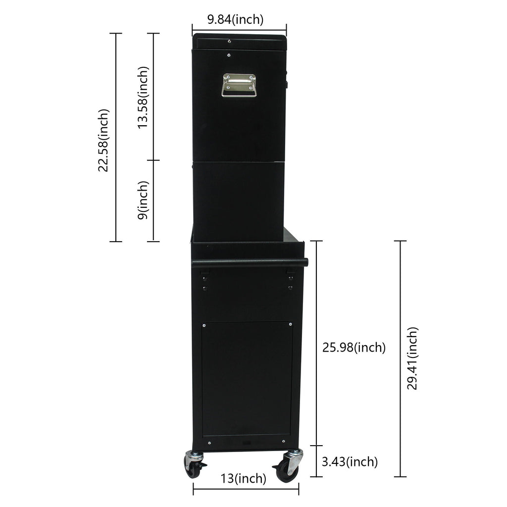 6 Drawer Lockable Tool Cabinet On Wheels With Detachable Toolbox