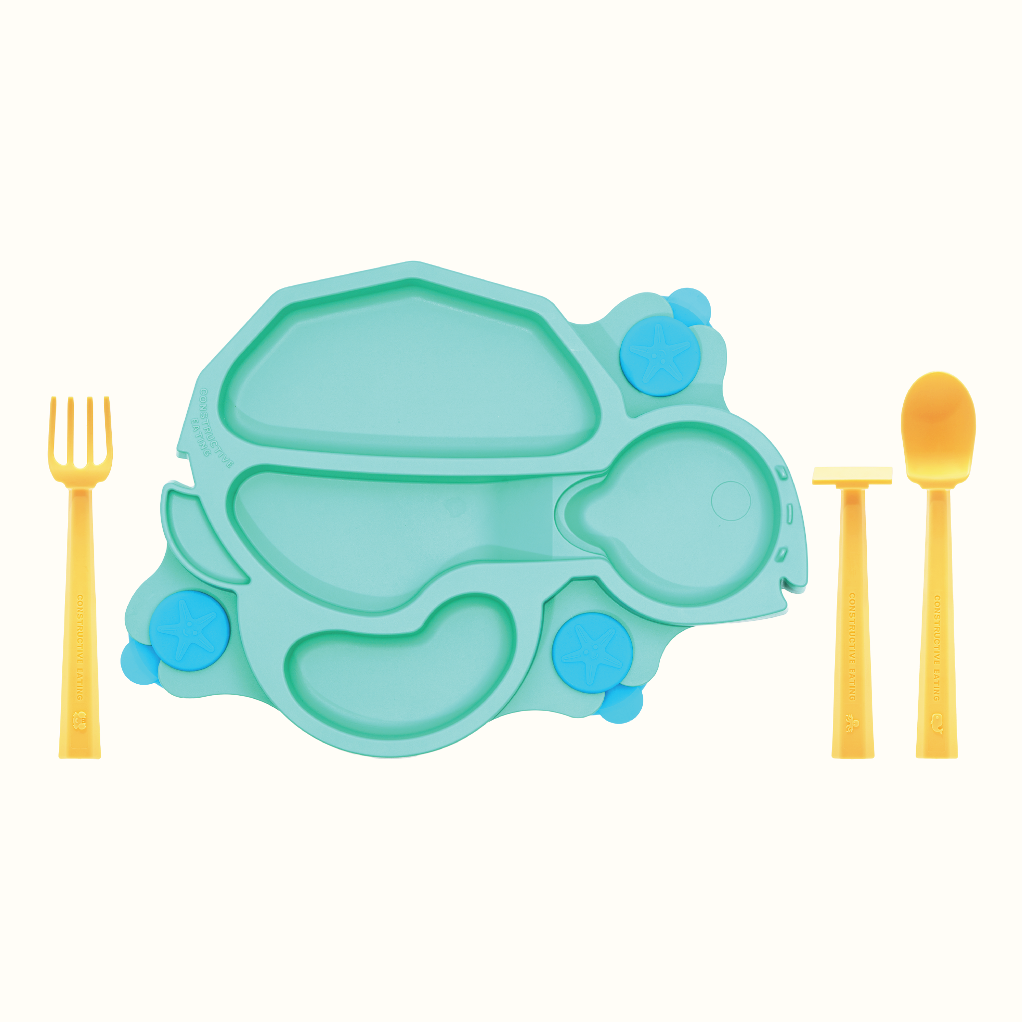 Constructive Eating Turtle Training Plate and Utensils
