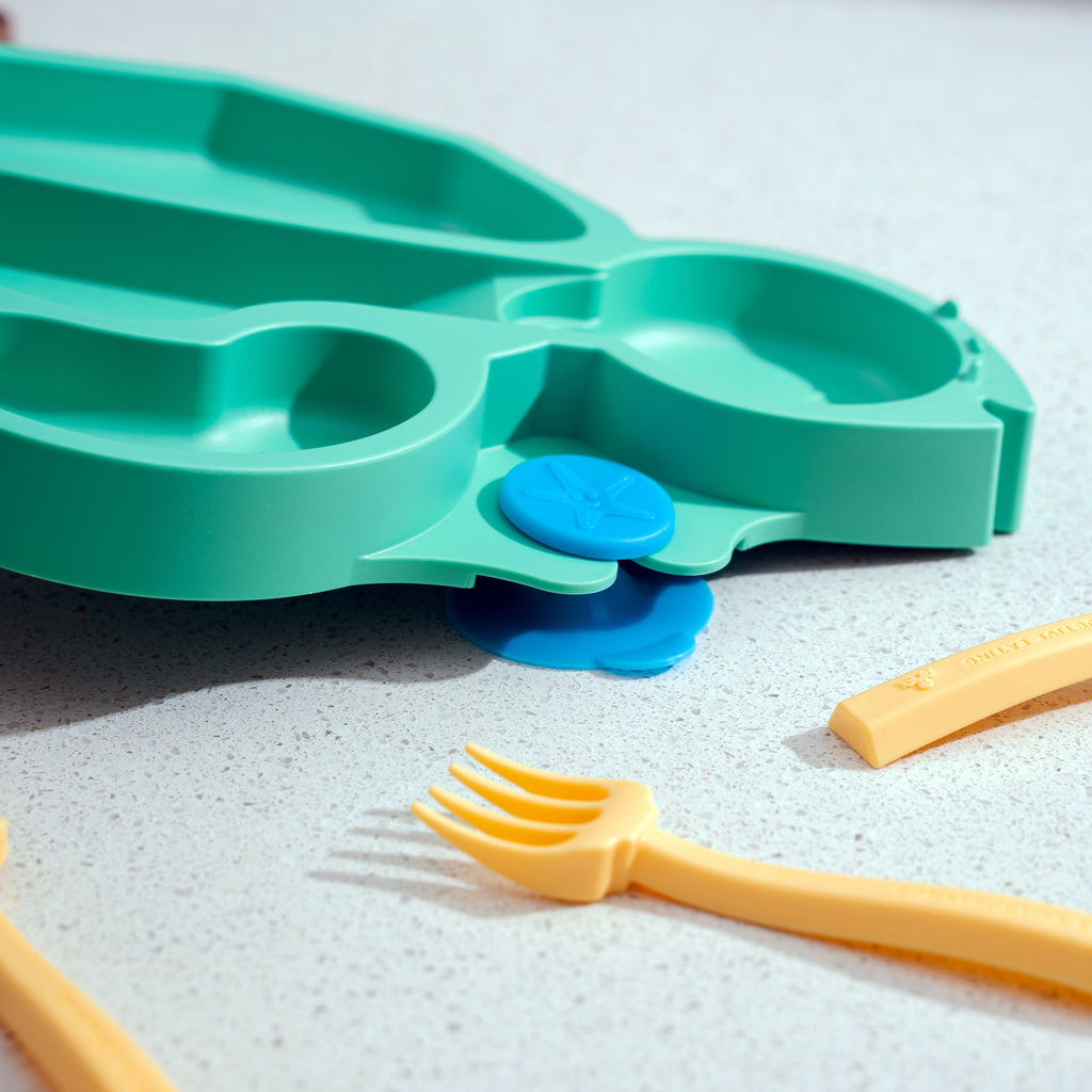 Constructive Eating Turtle Training Plate and Utensils
