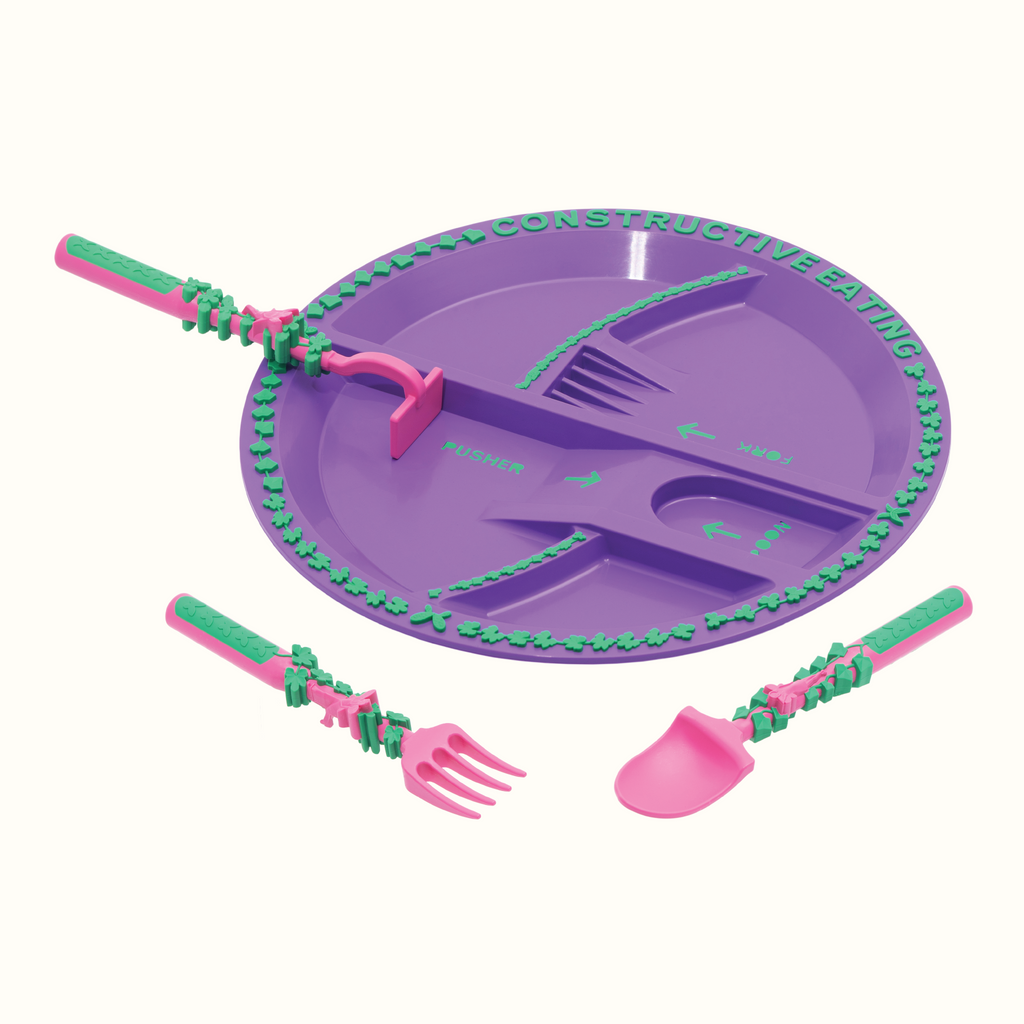 Constructive Eating Utensil & Plate Combo – Garden Fairy