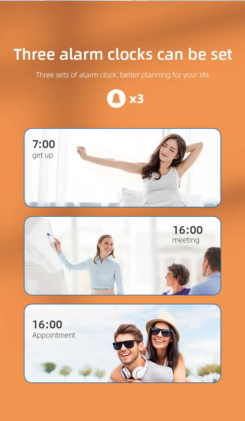 LED Alarm Clock with Wireless Charger