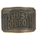 Dale Brisby “Just Rodeoin’” Belt Buckle – Brass Western Attitude | Jeffers
