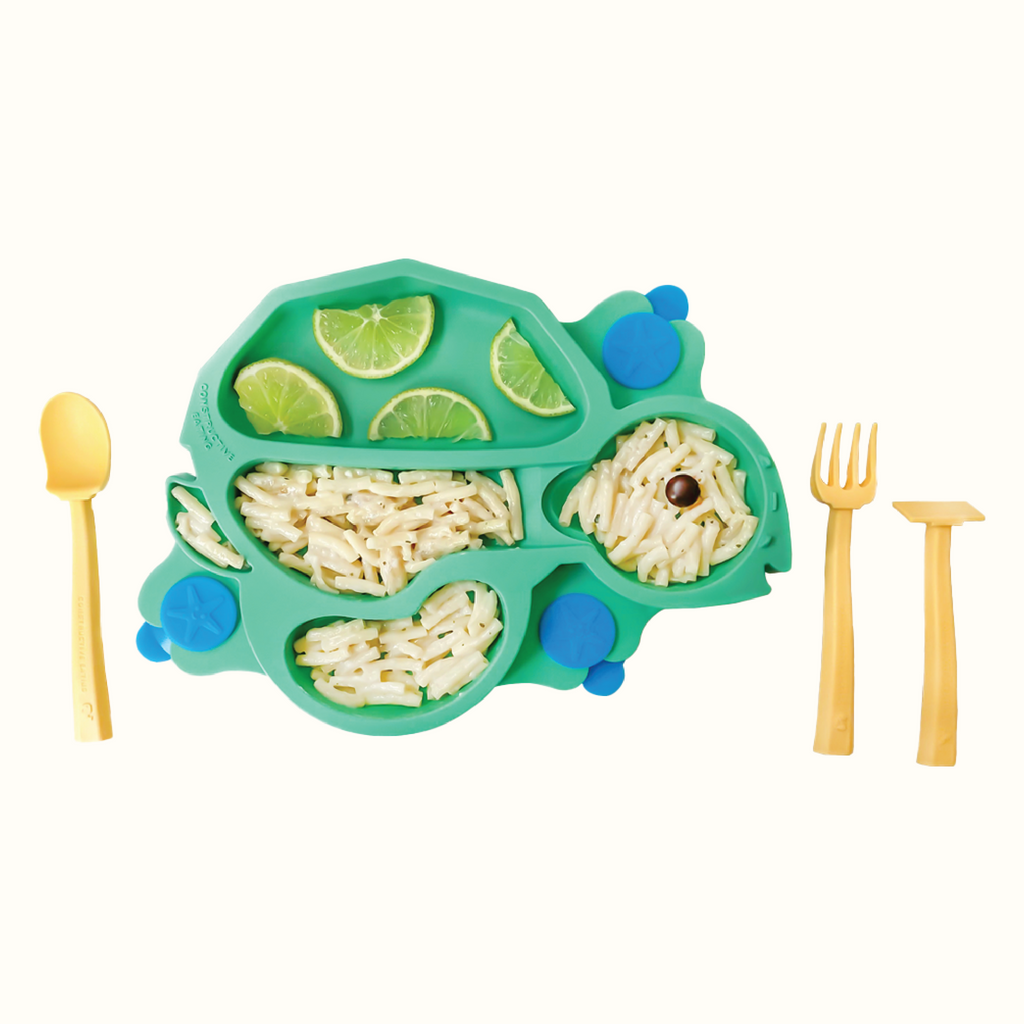 Constructive Eating Turtle Training Plate and Utensils
