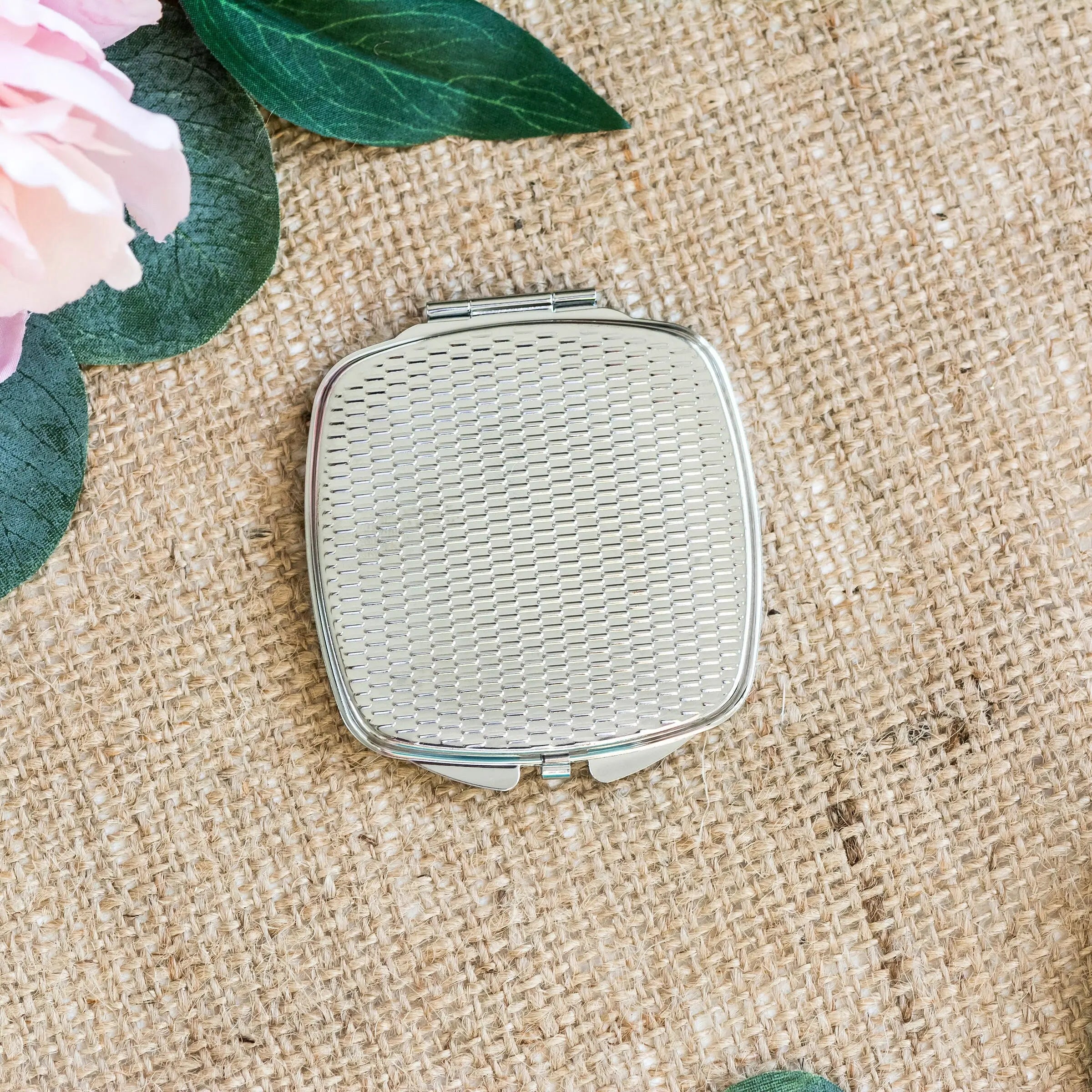 Library Card Compact Mirror - Vintage Purse Makeup Mirror for Book Lovers & Teachers