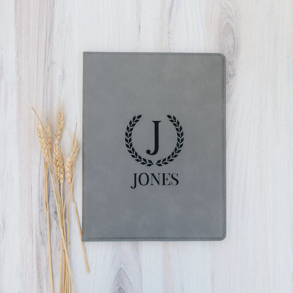 Monogram Legal Pad Holder - Laser Engraved Portfolio - Leather Notepad Folder - Gift for Graduate