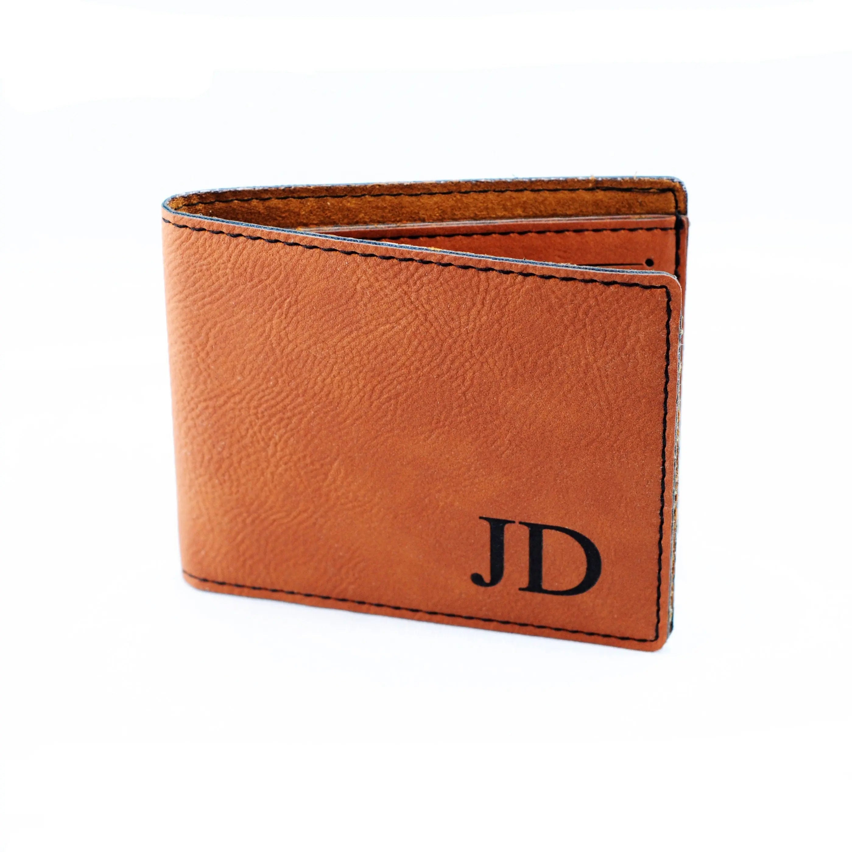 Personalized Leather Wallet - Slim Bifold Design | Custom Monogram Gift for Men