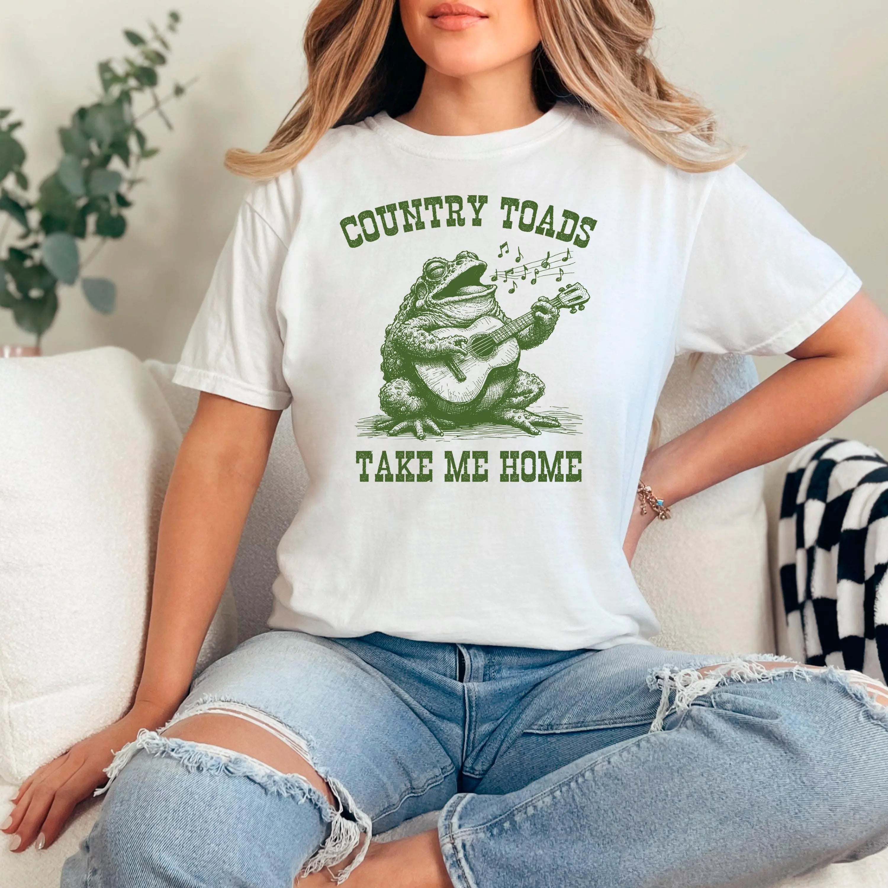 Funny Frog Shirt – Vintage Washed Tee | Country Music Shirt, Comfort Colors Tee
