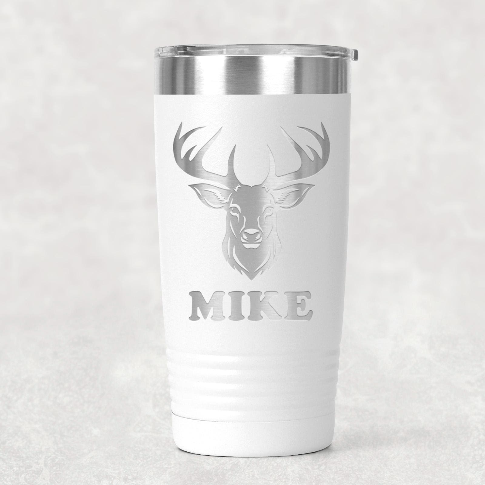 Personalized Deer Hunting Tumbler with Custom Name, Insulated Travel Mug for Outdoor Enthusiasts, Keeps Beverages Hot or Cold