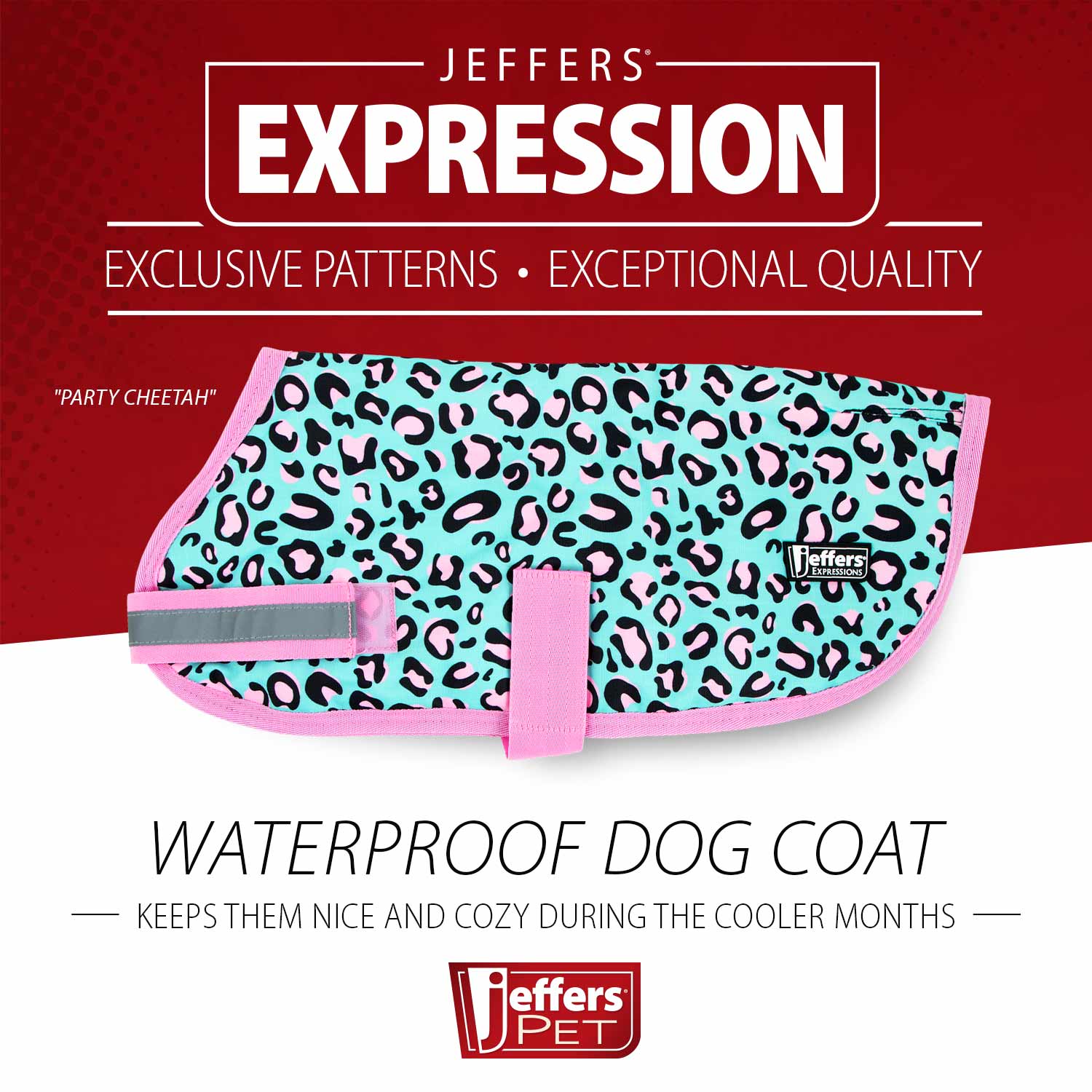 Waterproof Dog Coat – Insulated Ripstop with Reflective Strips | Jeffers Expression
