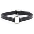 Padded Black Leather Dog Collar – Drum-Dyed Cowhide, Nickel O-Ring | Jeffers