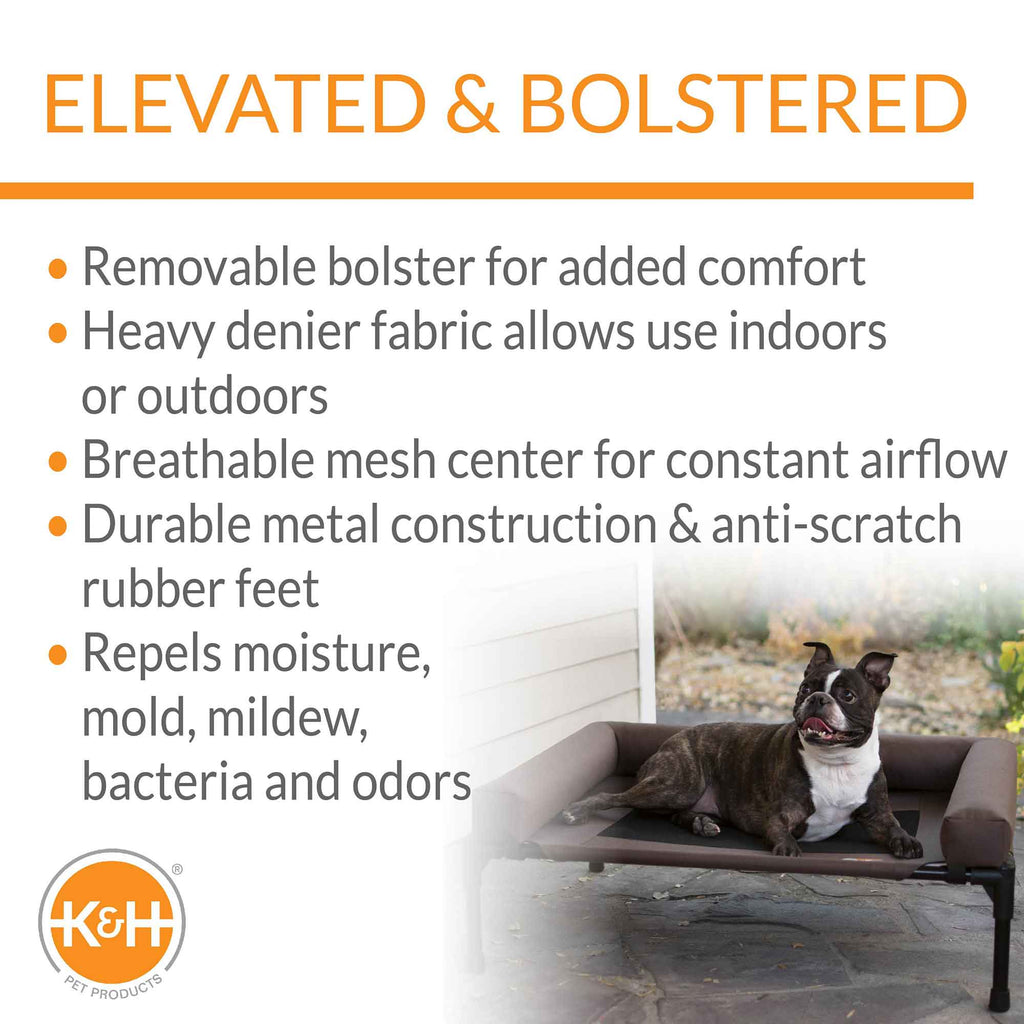 K&H Original Bolster Pet Cot – Elevated Dog Bed, Indoor/Outdoor | M & L