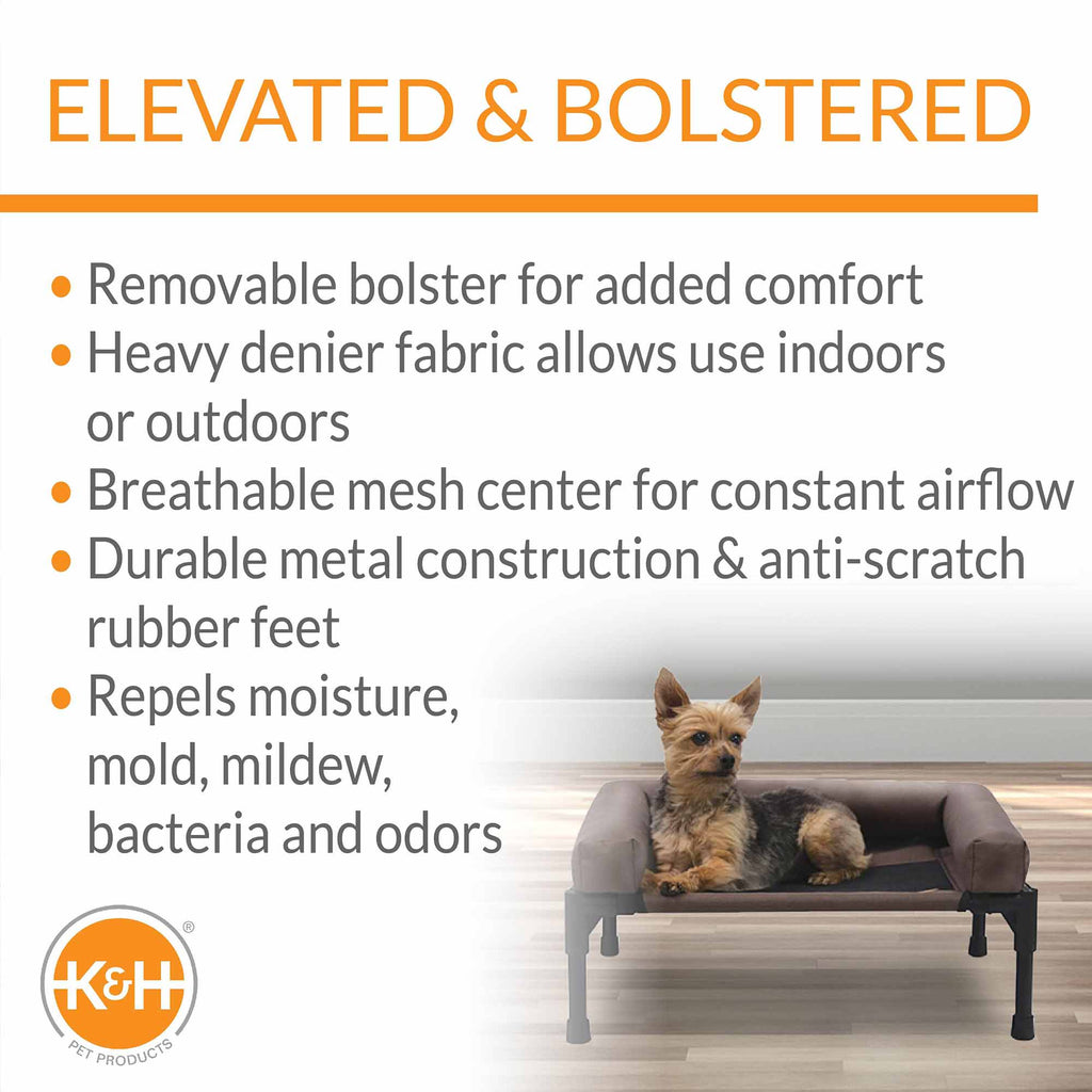 K&H Original Bolster Pet Cot – Elevated Dog Bed, Indoor/Outdoor | M & L