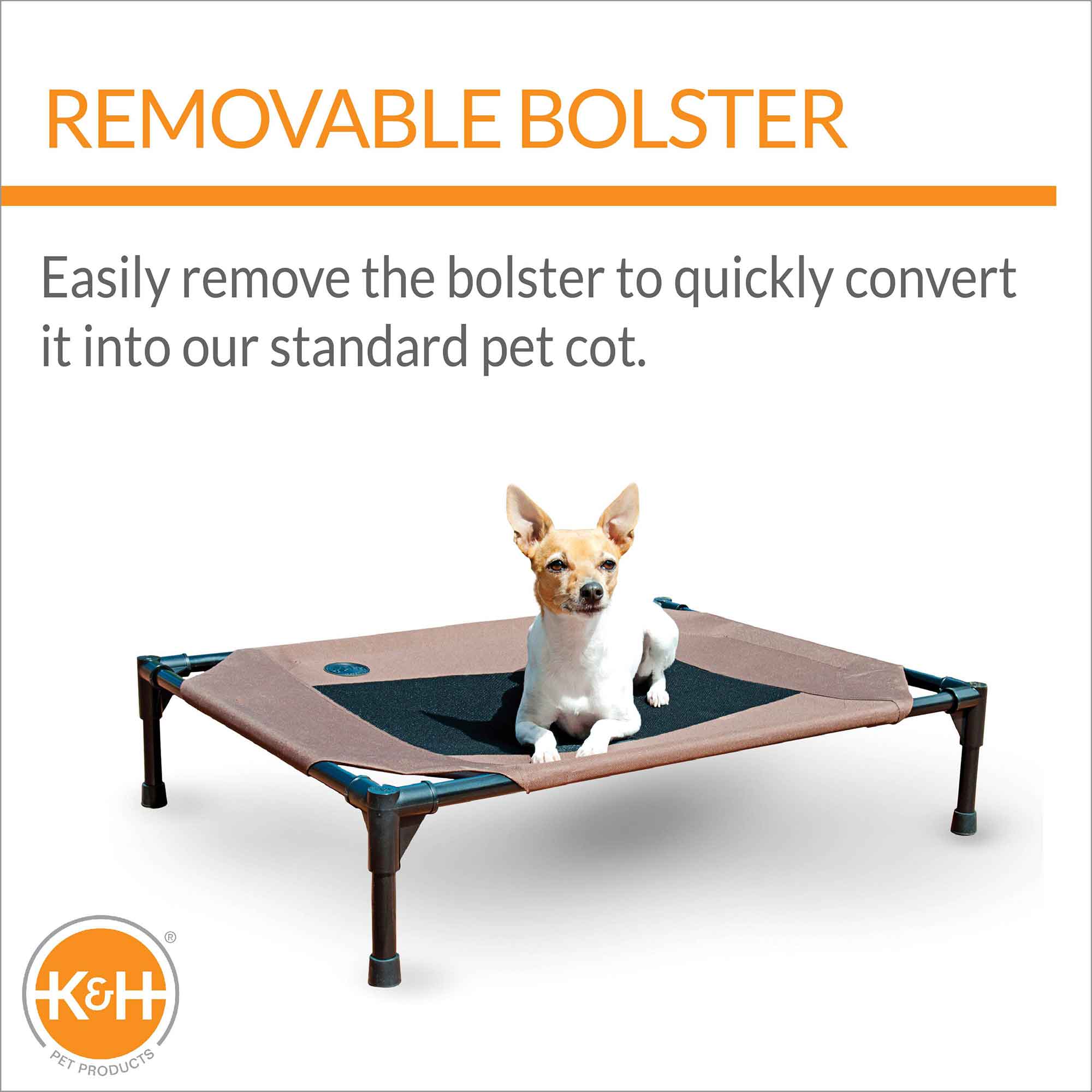 K&H Original Bolster Pet Cot – Elevated Dog Bed, Indoor/Outdoor | M & L