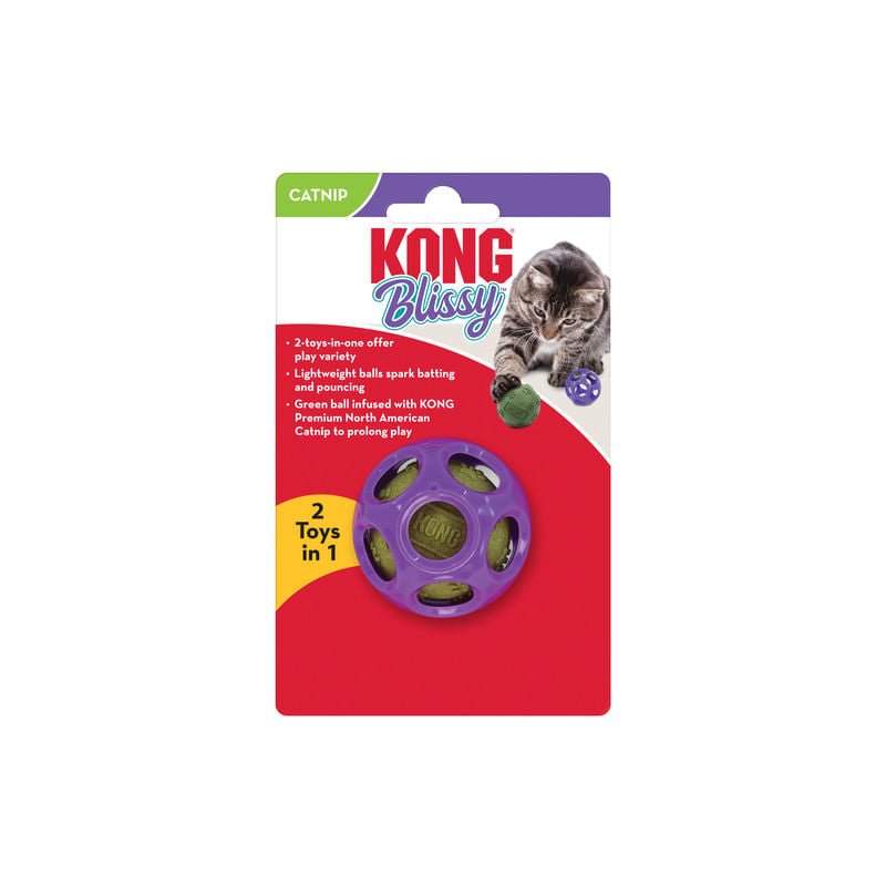 KONG Blissy Moon Ball with Catnip – 2-in-1 Rolling Cat Toy | Purple