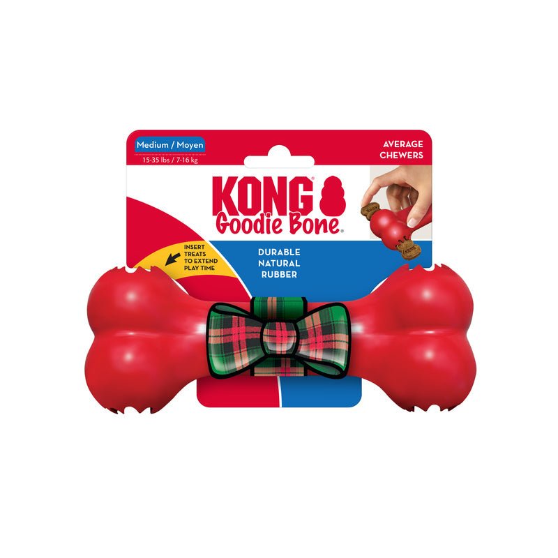 KONG Goodie Bone Rubber Dog Chew Toy – Treat-Stuffable, Medium | Made in USA
