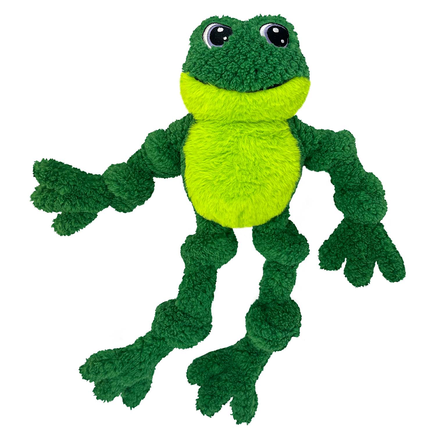 KONG Knots Frog Dog Toy – 18" Rope Skeleton, Squeaker & Crackle | L/XL