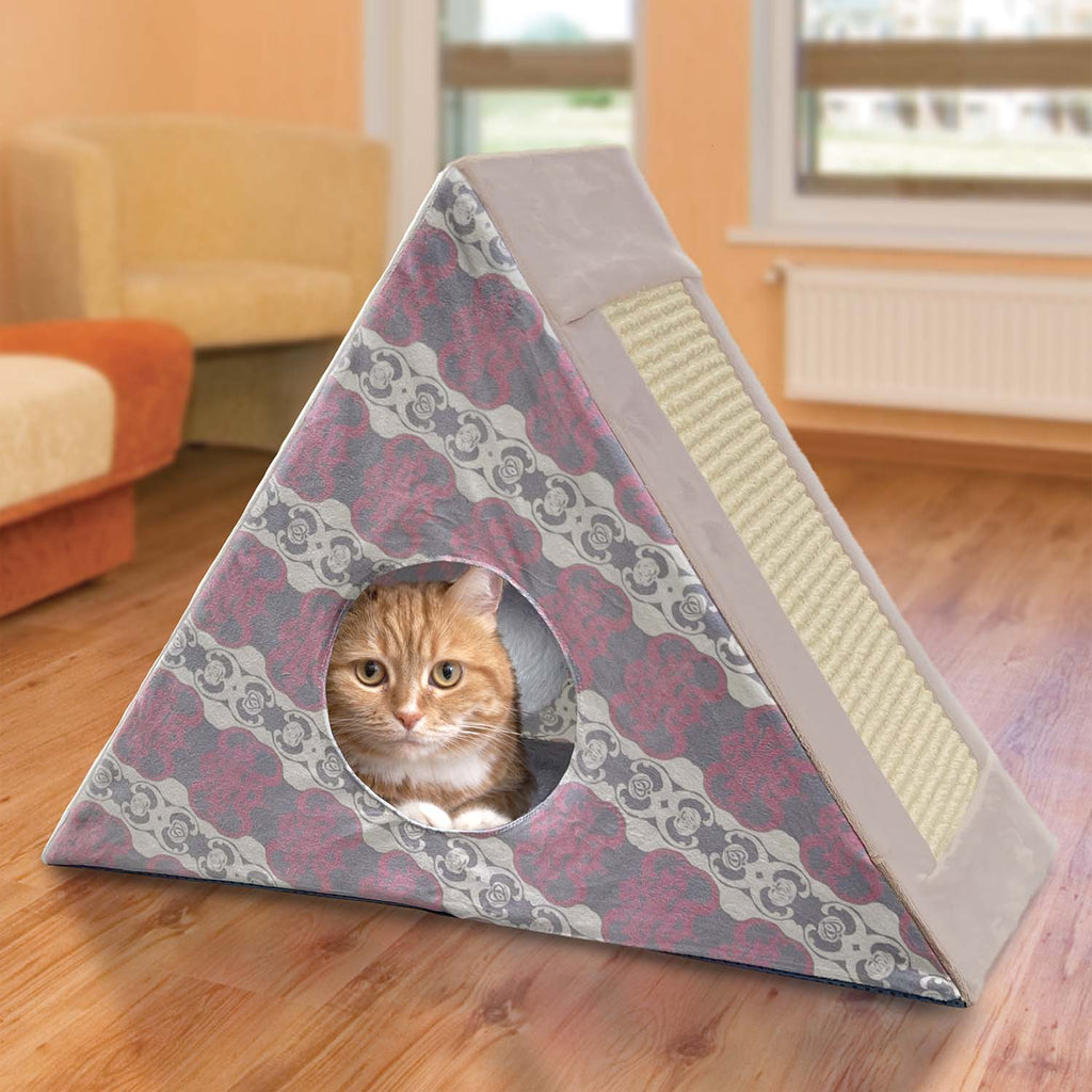 KONG Play Spaces Cat Zen Den – Foldable Hideaway with Scratcher & Plush Bed
