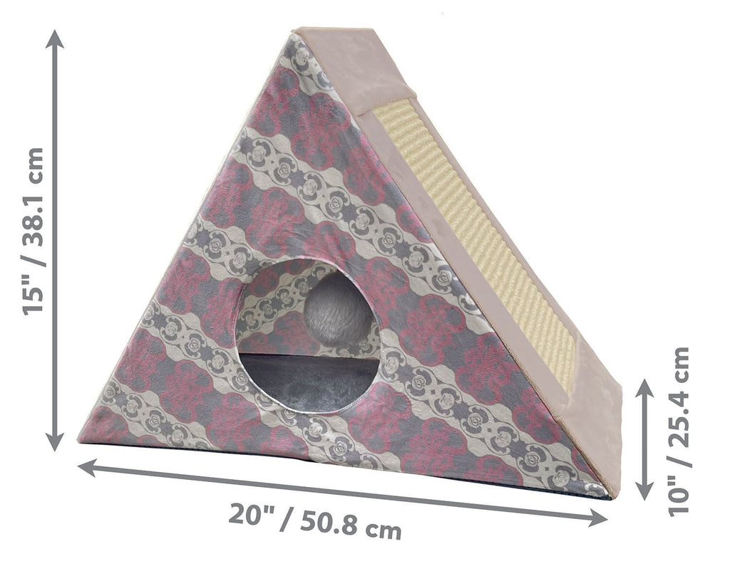 KONG Play Spaces Cat Zen Den – Foldable Hideaway with Scratcher & Plush Bed
