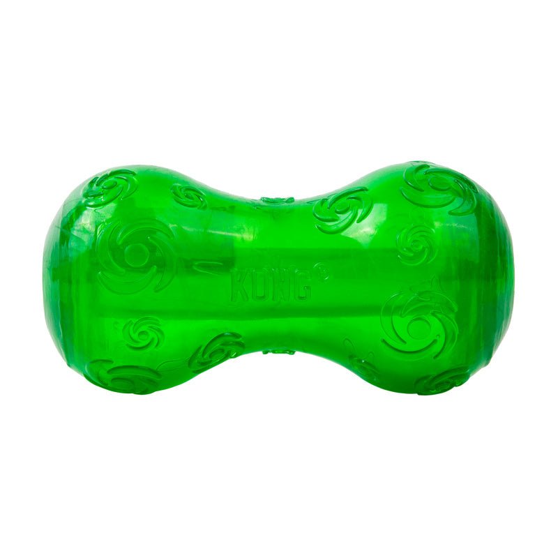 KONG Squeezz Holiday Dumbbell Dog Toy – Squeaker Fetch Toy | Small
