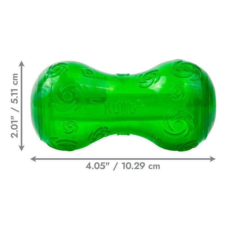 KONG Squeezz Holiday Dumbbell Dog Toy – Squeaker Fetch Toy | Small