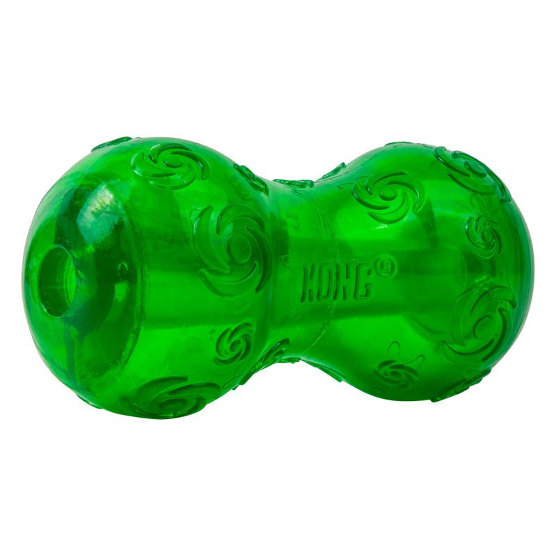 KONG Squeezz Holiday Dumbbell Dog Toy – Squeaker Fetch Toy | Small