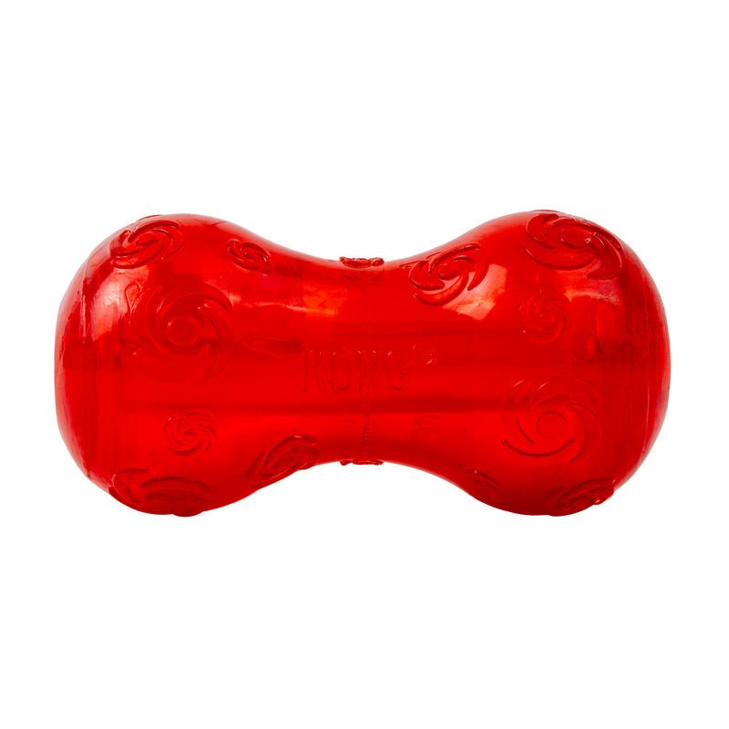 KONG Squeezz Holiday Dumbbell Dog Toy – Squeaker Fetch Toy | Small