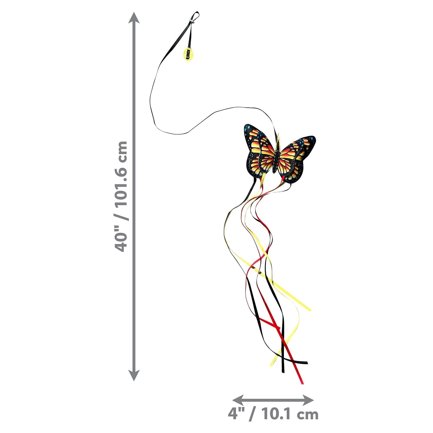 KONG Teaser Butterfly Cat Toy – Crinkle Wings, Adjustable Ribbon | Assorted