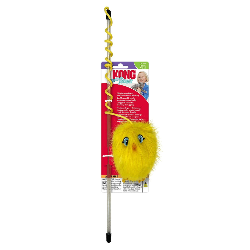 KONG Teaser Chirps Chicken Cat Wand Toy – Chirping, Catnip & Crinkle | 25"