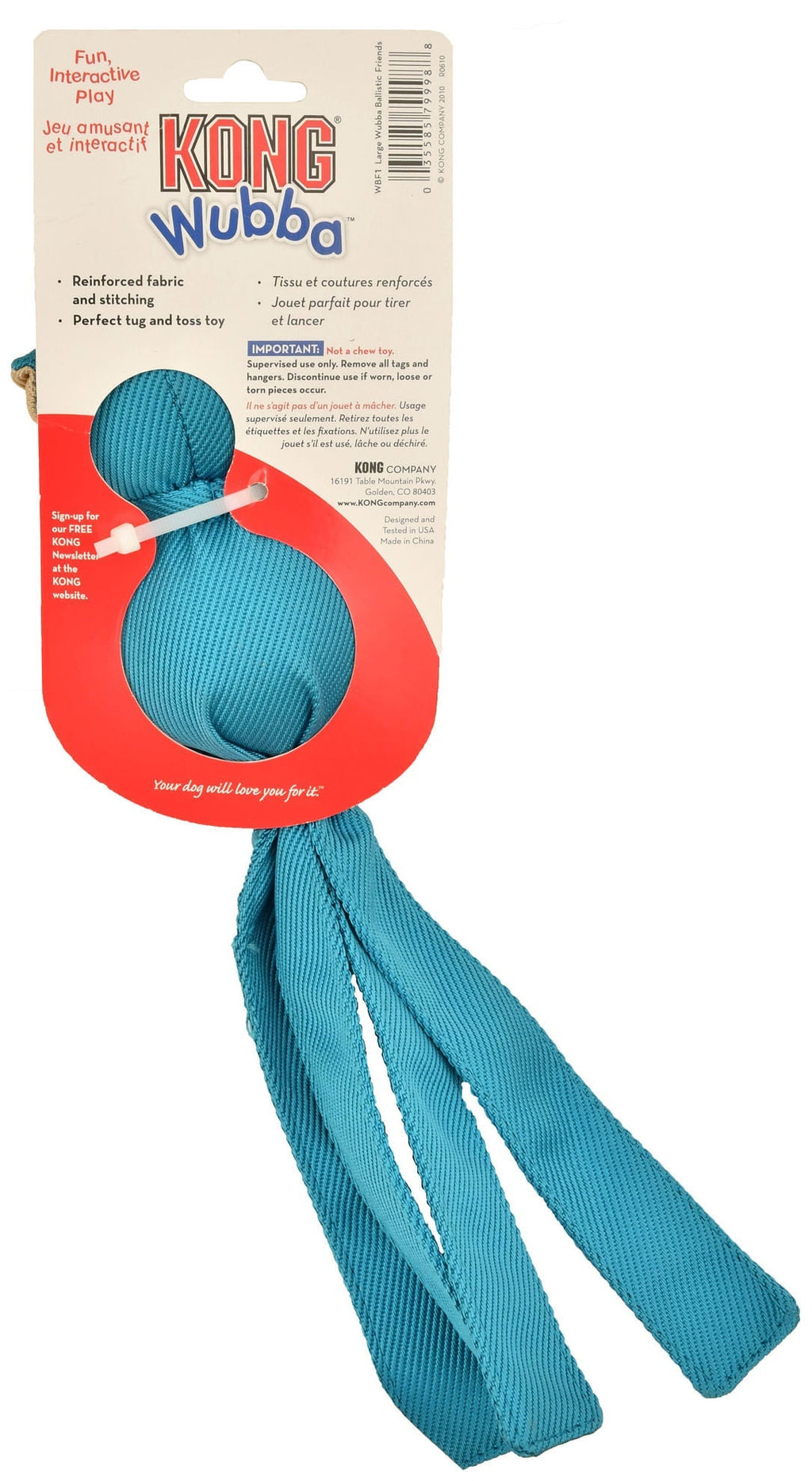 KONG Wubba Ballistic Friends – Squeaker Toss & Tug Dog Toy | 3 Sizes