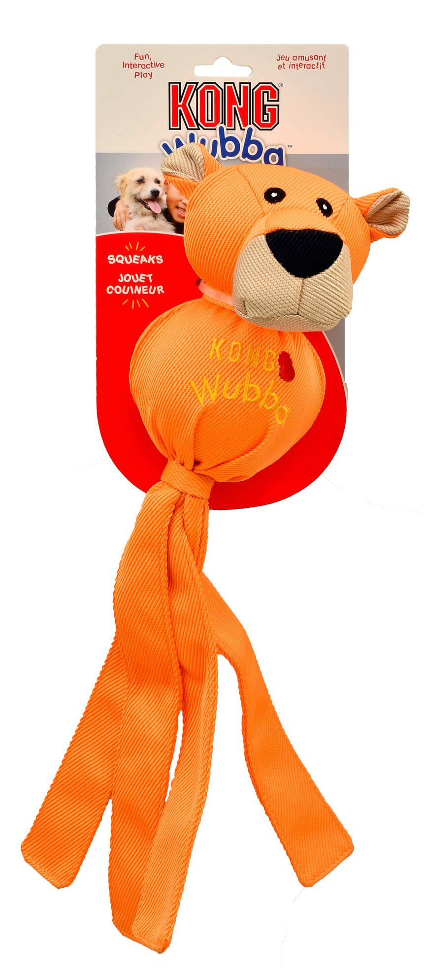 KONG Wubba Ballistic Friends – Squeaker Toss & Tug Dog Toy | 3 Sizes