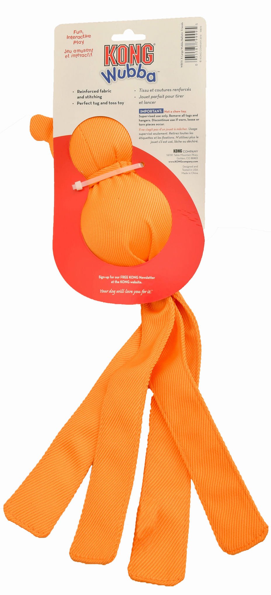 KONG Wubba Ballistic Friends – Squeaker Toss & Tug Dog Toy | 3 Sizes