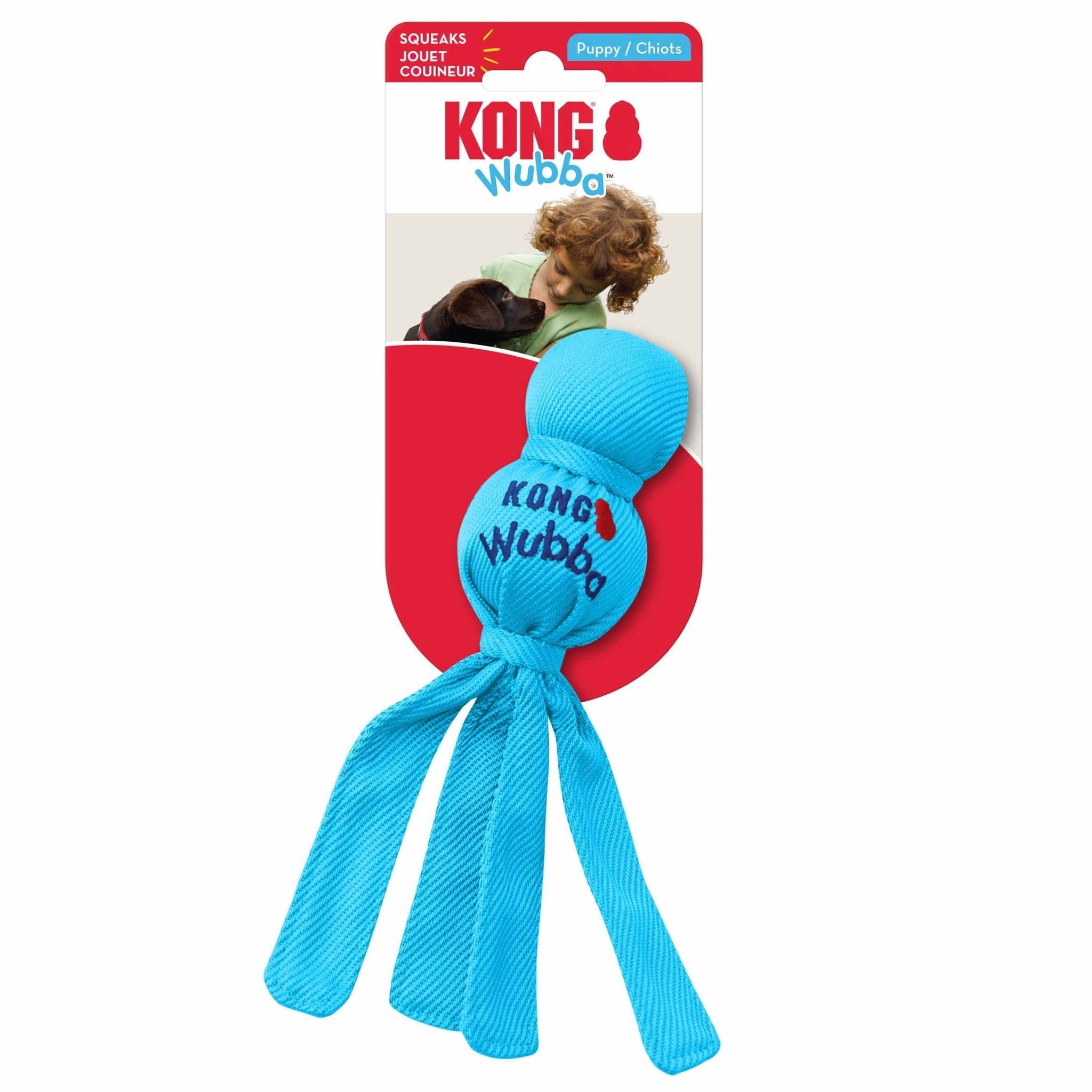 KONG Wubba Dog Toy – Squeaky Tug & Fetch, 3 Sizes | Assorted Colors