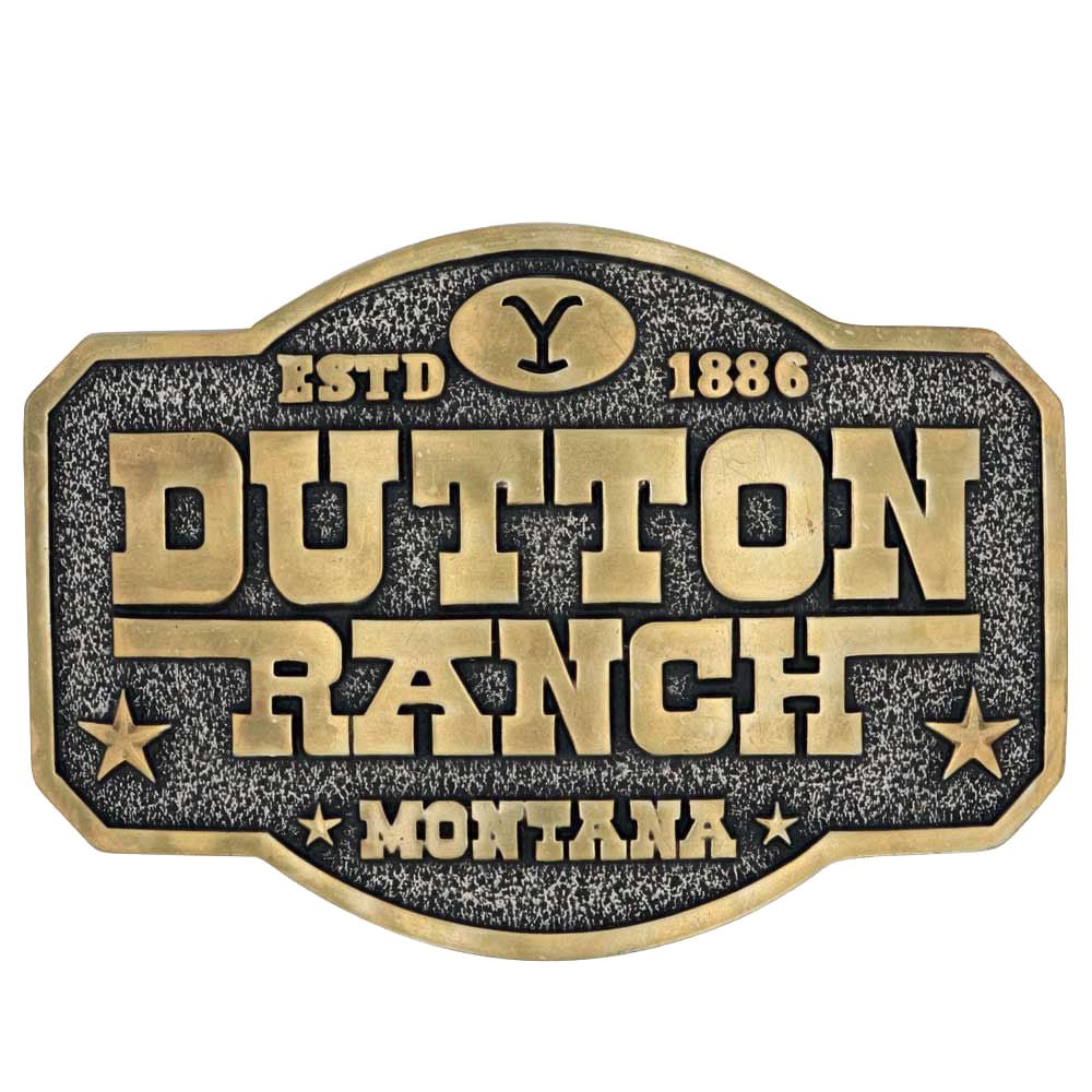 Yellowstone Dutton Ranch Belt Buckle – Antique Silver & Gold | The Y