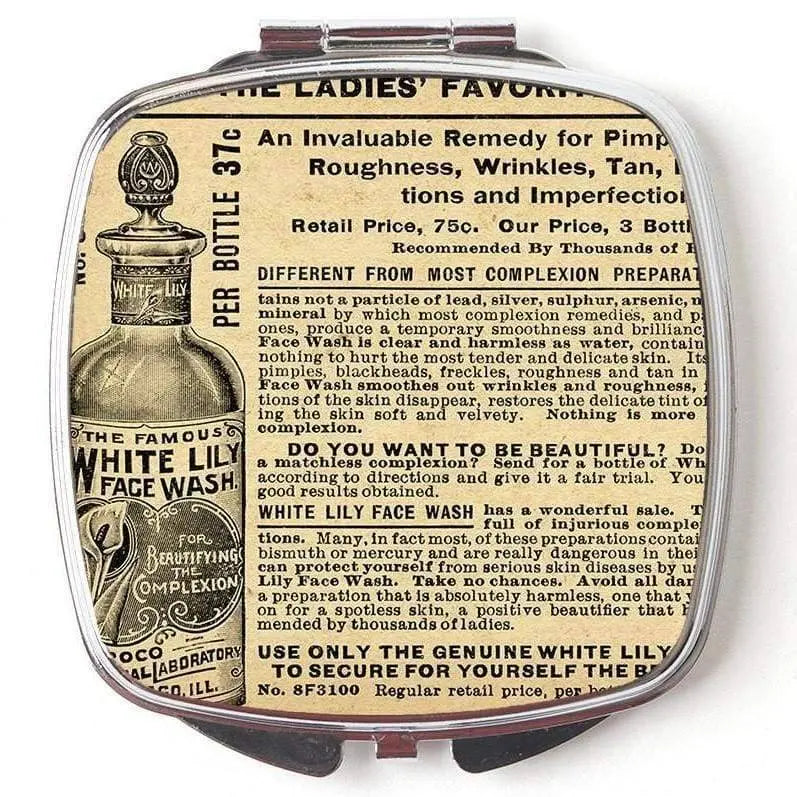 Vintage Perfume Ad Compact Mirror - Vintage Art Compact Makeup Mirror - Vintage Ad Purse Mirror